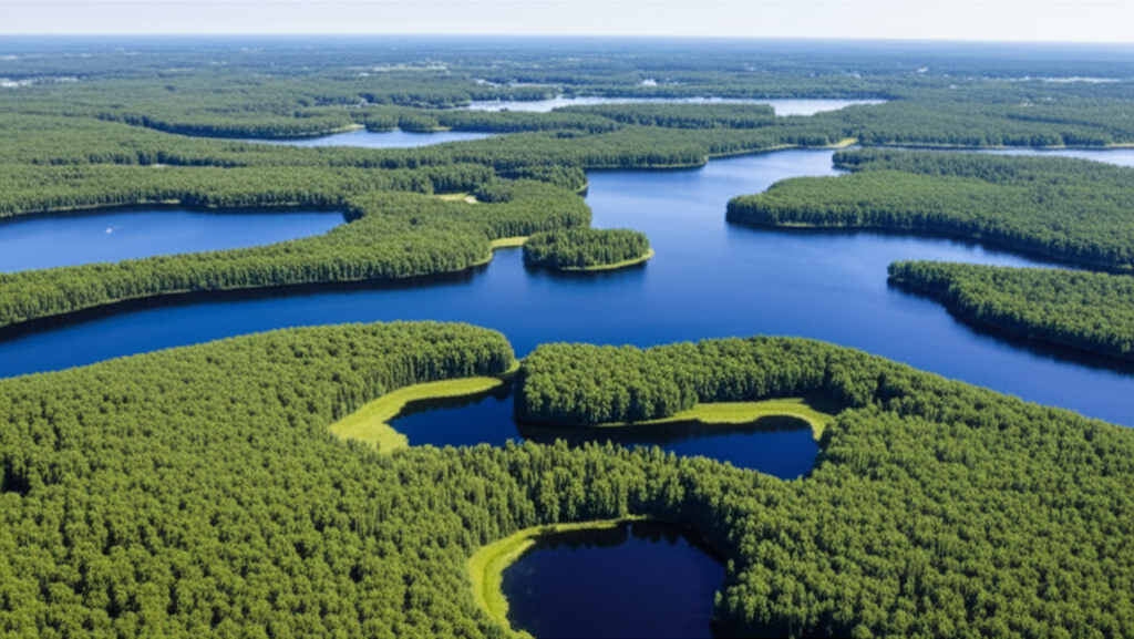 Minnesota landscape aerial view